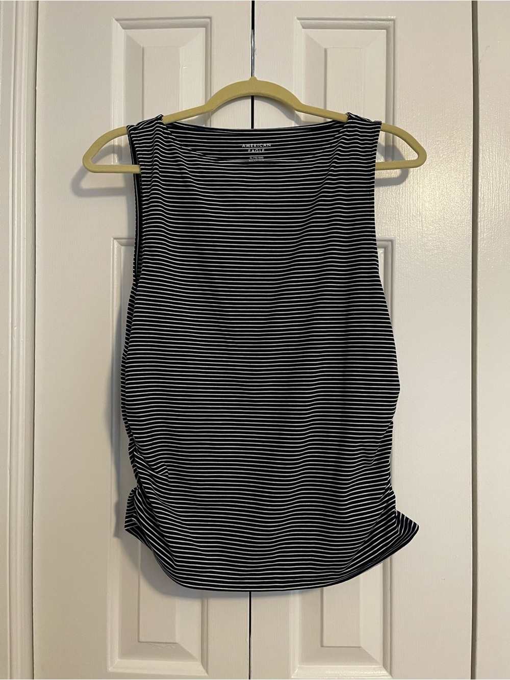 American Eagle Sleeveless Navy & White Striped Tank Top